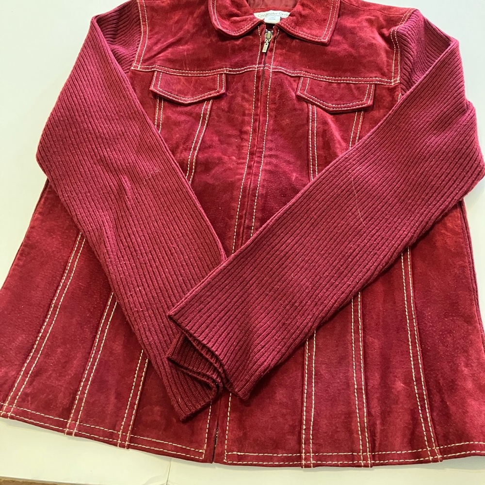 Coldwater Creek Burgundy Suede Jacket
